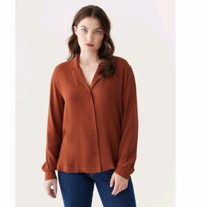 Frank And Oak Women's Size XS Long Sleeve Camp Collar Blouse